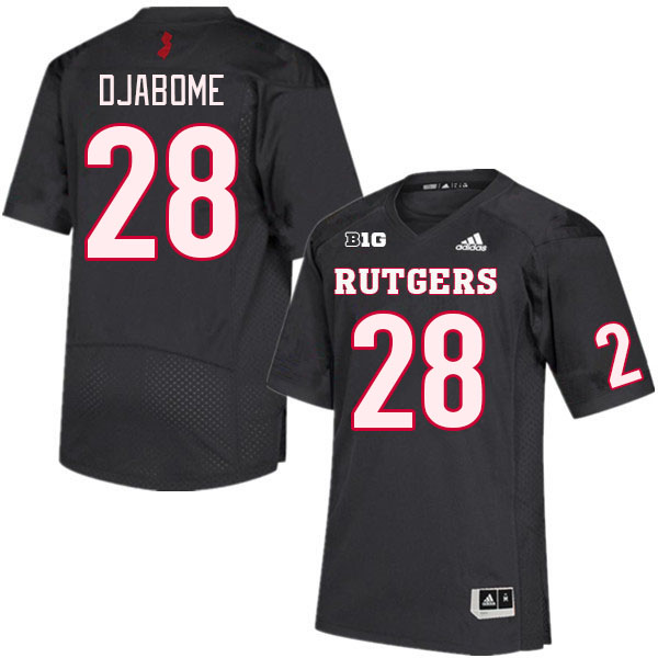 Men #28 Dariel Djabome Rutgers Scarlet Knights College Football Jerseys Stitched Sale-Black - Click Image to Close